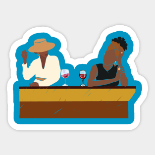 Black Women Drinking Sticker